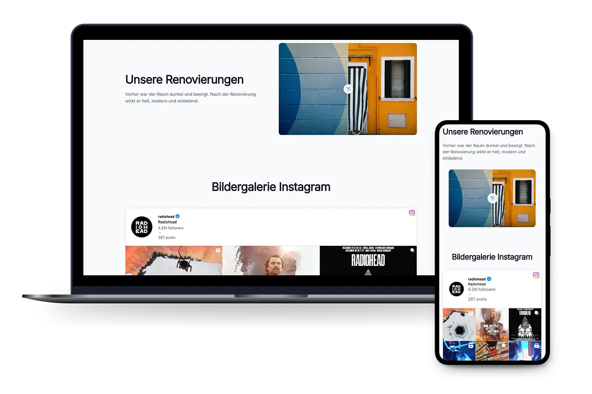 Die Galerie der Maler-Portfolio-Webseite